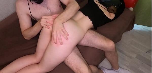  guy spanked his Russian girlfriend hard on juicy ass